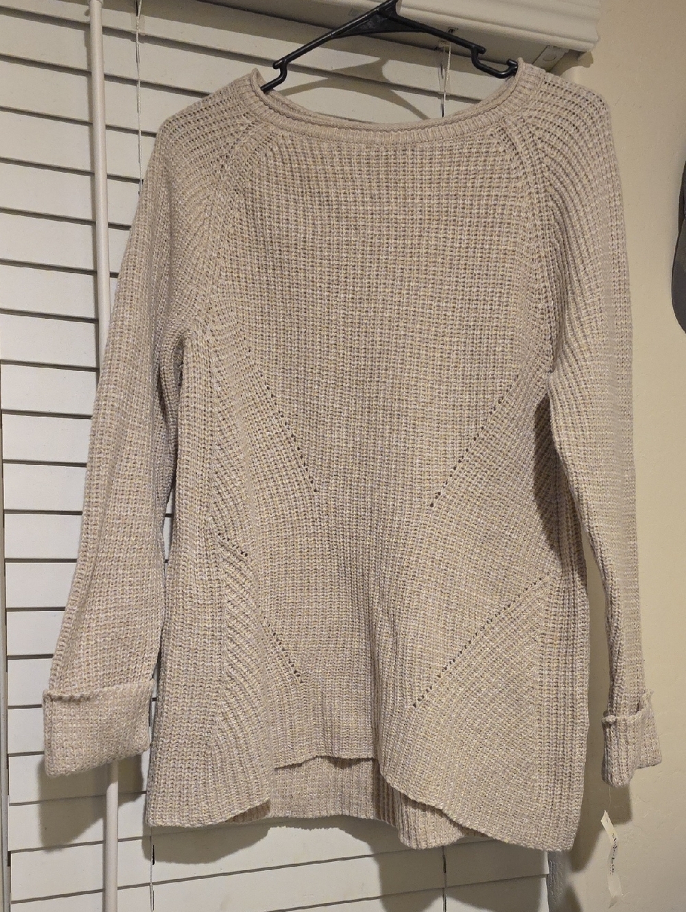 Style & Co. Cream Scoop Neck Knit Sweater